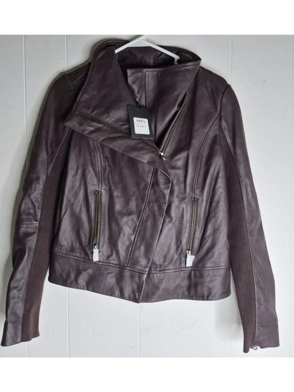 NWT TROUVE Leather Full Zip Jacket Women's Size S